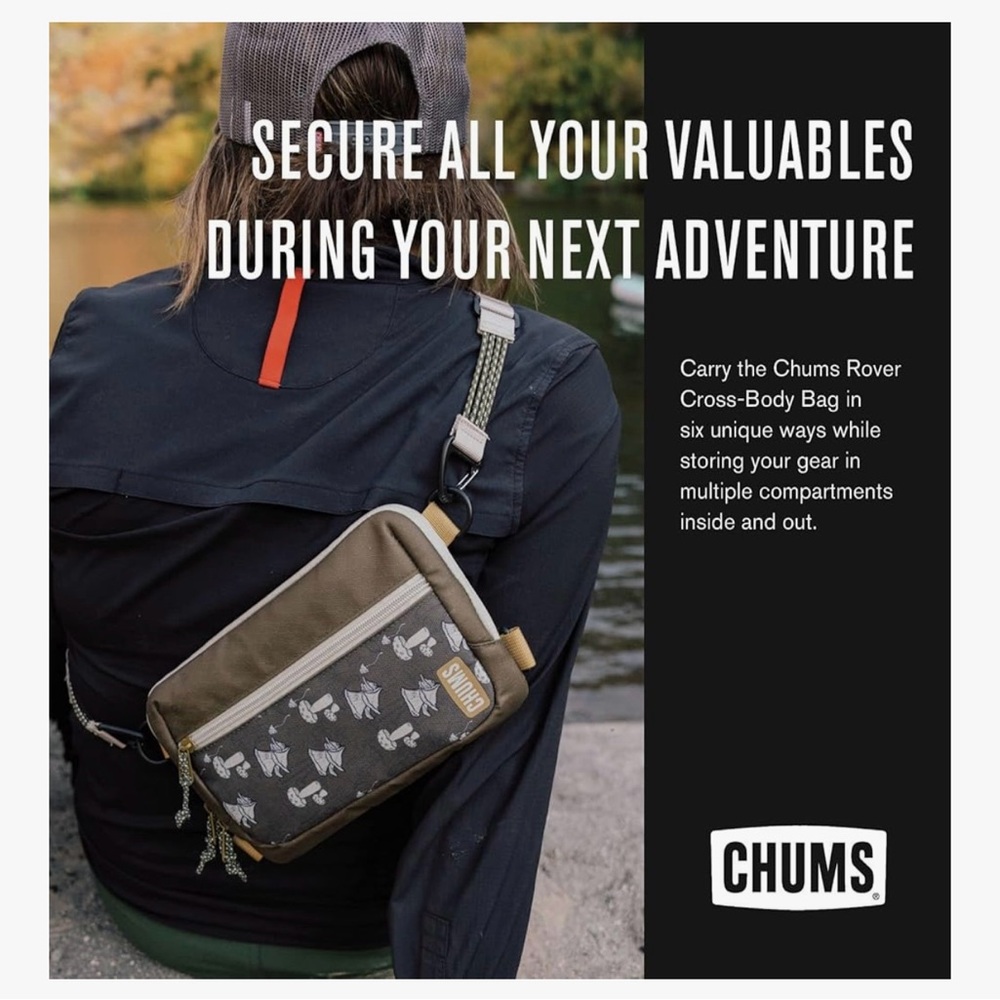 NWOT Chums Rover Crossbody Sling Bag Unisex in Western Black - Picture 9 of 10